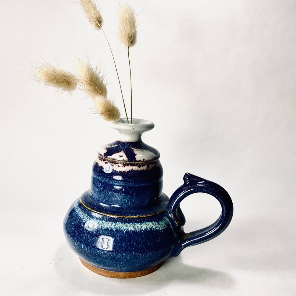 🎉LAST CALL🎉 Roads End Pottery Dave Hough Signed Studio Pottery Oil Lamp Vase